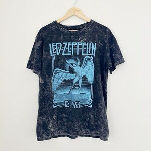 NEW Led Zeppelin Acid Wash Graphic Tee